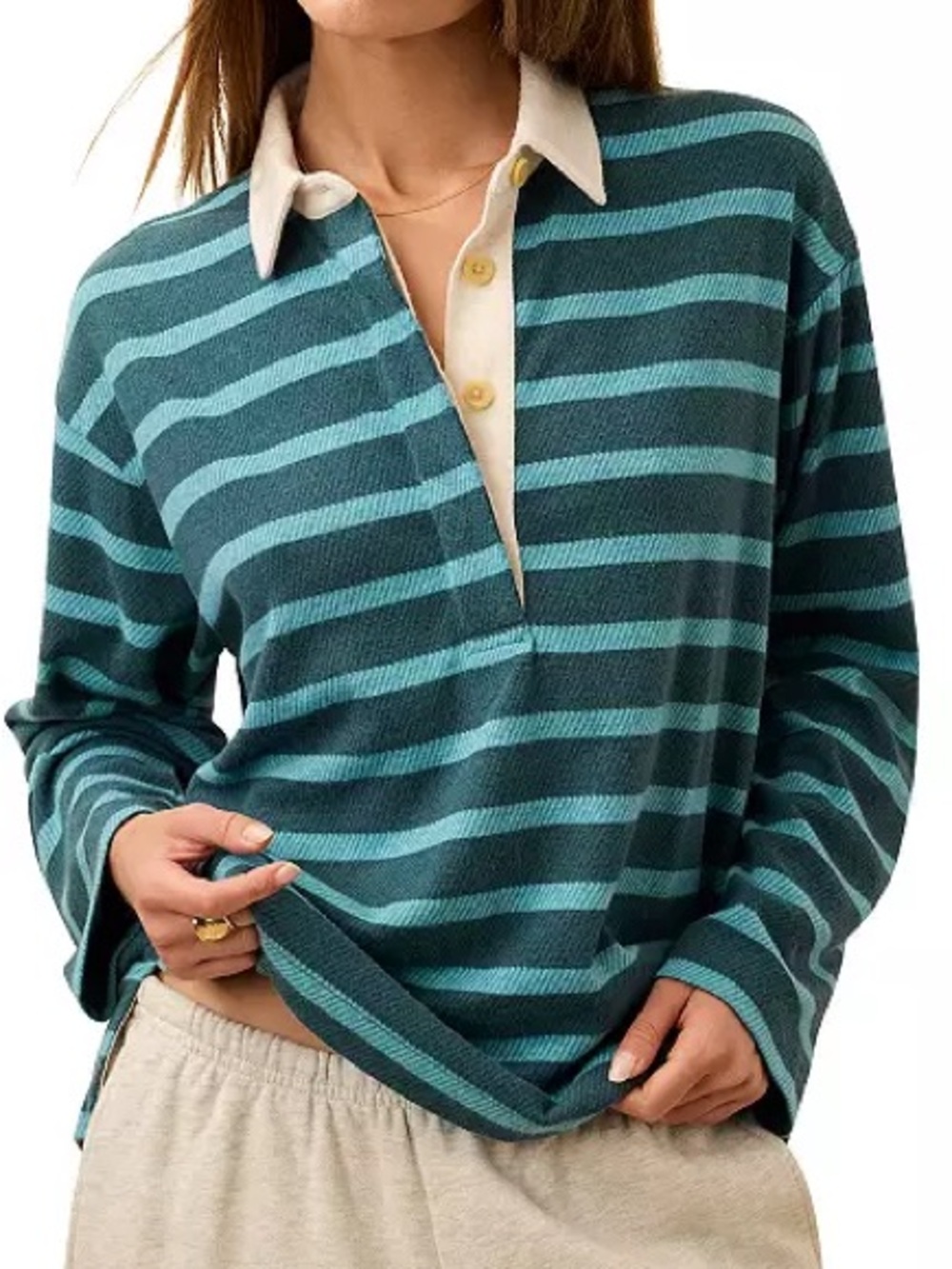 FAHERTY Legend Sweater Rugby Popover - Deep Green Rugby